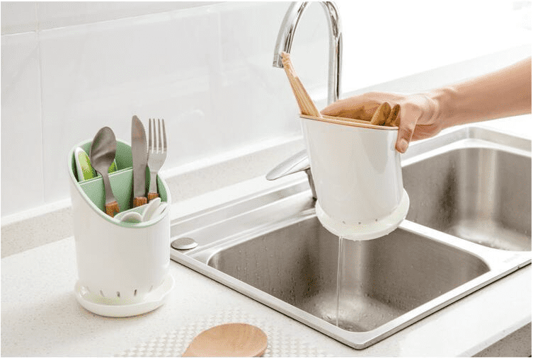 Plastic Kitchen Detachable Cutlery Choppstick Spoon Fork Drainer Organizer.